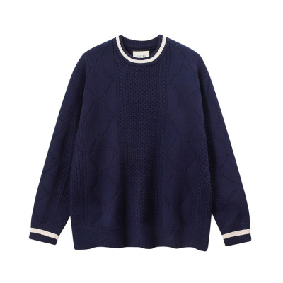 구찌 남성 네이비 크루넥 니트 - Gucci Mens Navy Knits - guc05269x