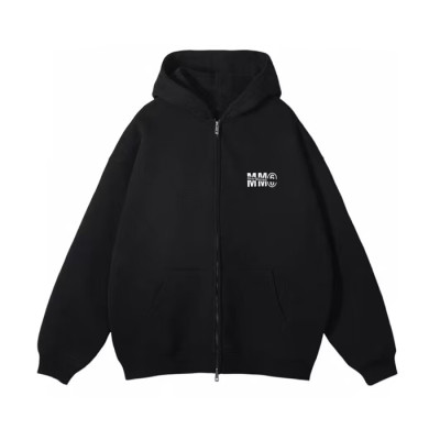 메종 마르지엘라 남성 캐쥬얼 블랙 집업 후드티 - Maison Margiela Mens Black Hoodie - mac02860x