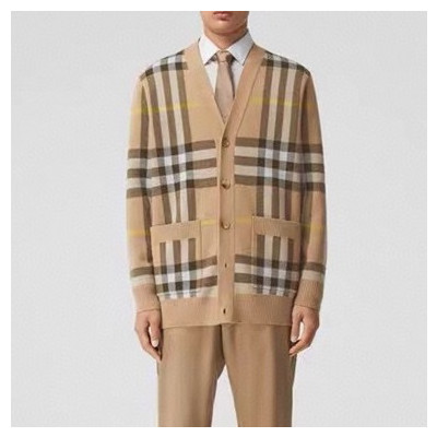 버버리 남성 브이넥 베이지 가디건 - Burberry Mens Beige Cardigan - bur04550x