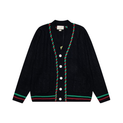 구찌 남/녀 브이넥 블랙 가디건 - Gucci Unisex Black Cardigan - guc05295x