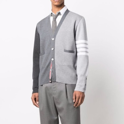 톰브라운 남성 브이넥 그레이 가디건 - Thom Browne Mens Gray Cardigan - thom0645x