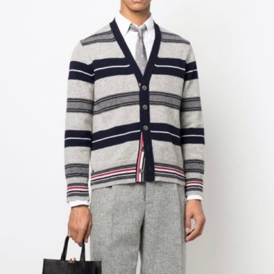 톰브라운 남성 브이넥 그레이 가디건 - Thom Browne Mens Gray Cardigan - thom0658x