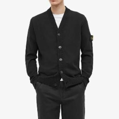 스톤아일랜드 남성 블랙 가디건 - Stone Island Mens Black Cardigan - sto0517x