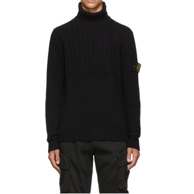 스톤아일랜드 남성 블랙 터틀넥 니트 - Stone Island Mens Black Knits - sto0521x