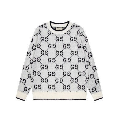 구찌 남성 화이트 크루넥 니트 - Gucci Mens White Knits - gu003x