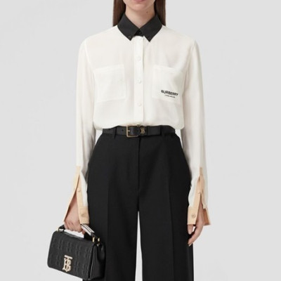 버버리 여성 화이트 셔츠 - Burberry Womens White Tshirts - bur04585x