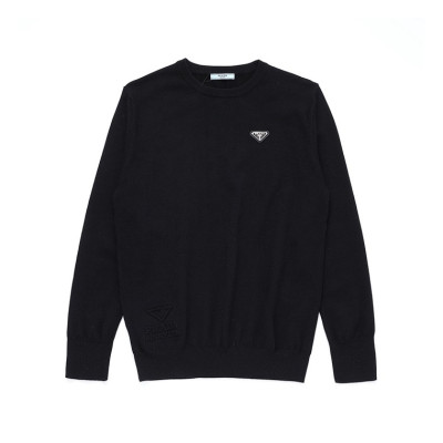 프라다 남성 크루넥 블랙 니트 - Prada Mens Black Knits - pra02888x