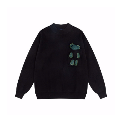 루이비통 남성 블랙 크루넥 니트 - Louis vuitton Mens Black Sweaters - lv0013x