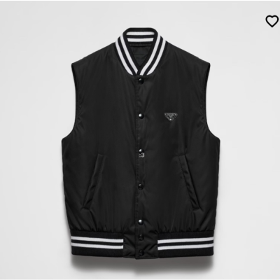 프라다 남성 블랙 리나일론 베스트 - Prada Mens Black Vest - pra02893x