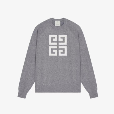 지방시 남성 모던 크루넥 그레이 니트 - Givenchy Mens Gray Knits - giv0927x