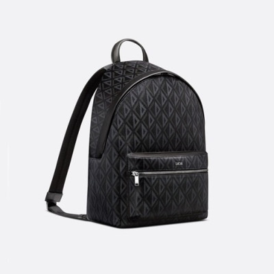 디올 남성 다이아몬드 블랙 백팩 - Dior Mens Black Back Pack - dio02231x