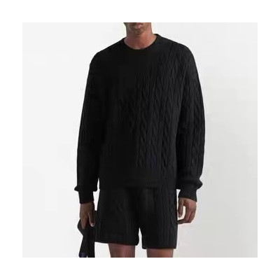 프라다 남성 크루넥 블랙 니트 - Prada Mens Black Knits - pr24x