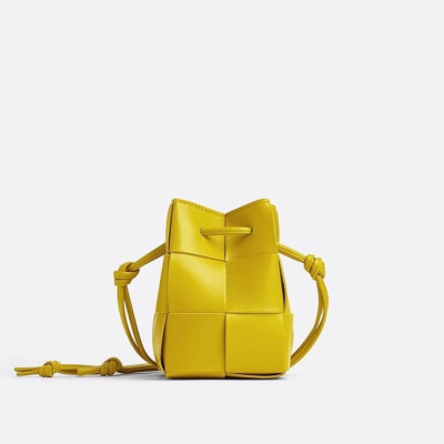 보테가베네타 여성 미니 옐로우 버킷백 - Bottega Veneta Womens Yellow Burket Bag - bv0487x