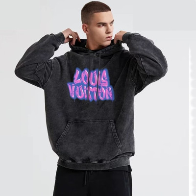 루이비통 남자 베이직 블랙 후드티 - Louis vuitton Mens Black Hoodie - lv129x