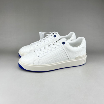 발망 남성 트렌디 화이트 스니커즈 - Balmain Mens White Sneakers - bam0190x