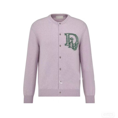 디올 남/녀 퍼플 크루넥 가디건 - Dior Unisex Purple Cardigan - di54x