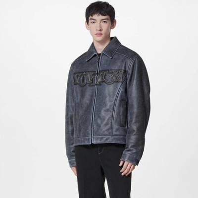 루이비통 남성 블랙 가죽 자켓 - Louis vuitton Mens Black Jackets - lv179x