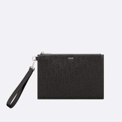 디올 남성 블랙 오블리크 클러치 - Dior Mens Black Oblique Clutch - di65x