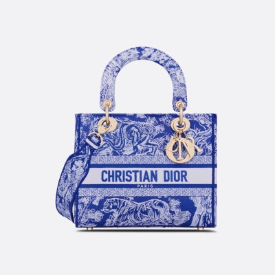 디올 여성 블루 레이디백 - Dior Womens Blue Lady Bag - di90x