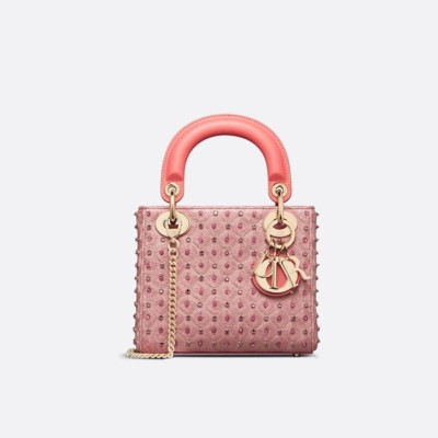 디올 여성 핑크 레이디백 - Dior Womens Pink Lady Bag - di96x