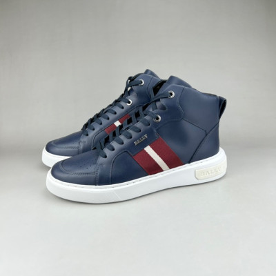 발리 남성 네이비 하이탑 스니커즈 - Bally Mens Navy Sneakers - bal0155x