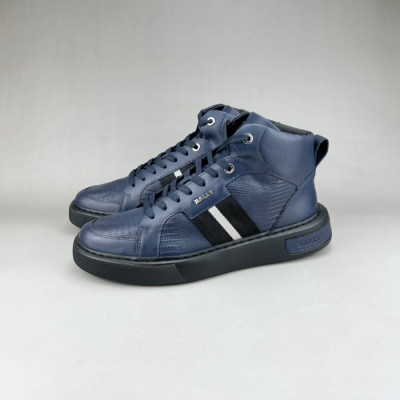 발리 남성 네이비 하이탑 스니커즈 - Bally Mens Navy Sneakers - bal0158x