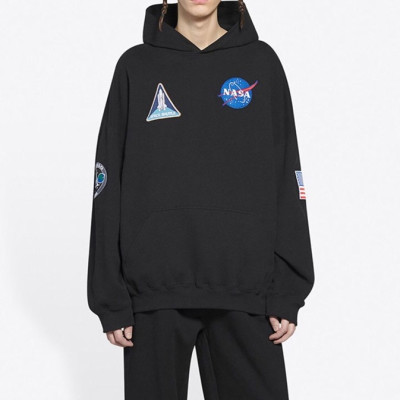 발렌시아가 남/녀 블랙 후드티 - Balenciaga Unisex Black Hoodie - ba22x