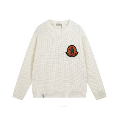 몽클레어 남성 화이트 크루넥 니트 - Moncler Mens White Knits - mo65x