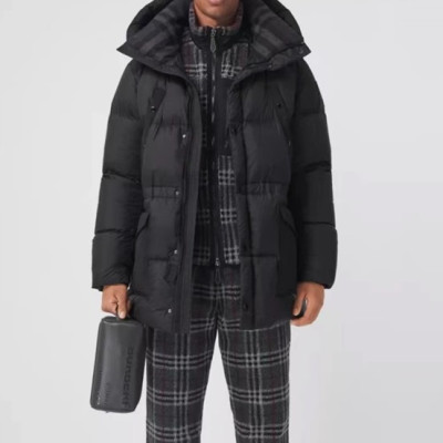 버버리 남성 블랙 구스다운 롱패딩 - Burberry Mens Black Padding - bu31x