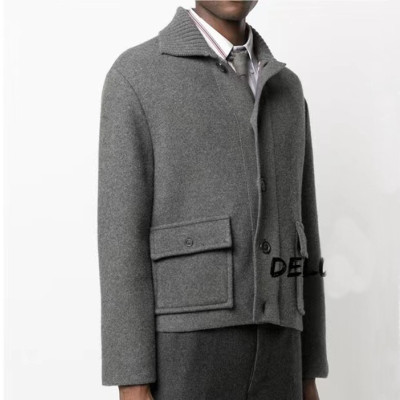 톰브라운 남성 그레이 폴로 가디건 - Thom Browne Mens Gray Cardigan - th19x