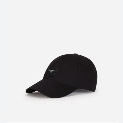 돌체앤가바나 남/녀 블랙 캡 - Dolce&Gabbana Unisex Black Cap - dol381x