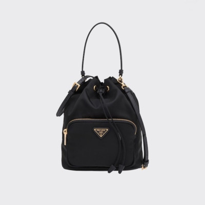 프라다 여성 블랙 버킷백 - Prada Womens Black Bucket Bag - pr202x