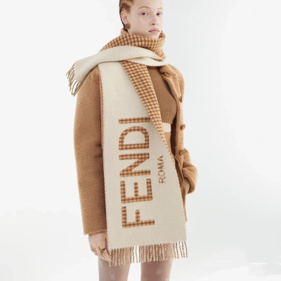 펜디 남/녀 카멜 머플러 - Fendi Unisex Camel Muffler - fe14x