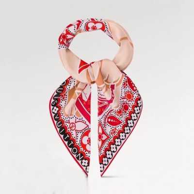 루이비통 여성 레드 스카프 - Louis vuitton Womens Red Scarf - lv230x