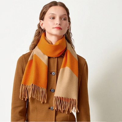 에르메스 여성 오렌지 머플러 - Hermes Womens Orange Muffler - her939x