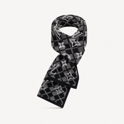 루이비통 남/녀 블랙 머플러 - Louis vuitton Unisex Black Muffler - lv238x