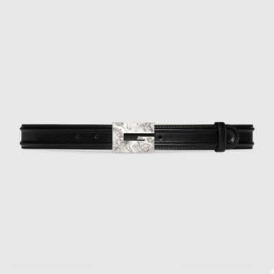 구찌 남성 모던 블랙 벨트 - Gucci Mens Black Belts - gu141x