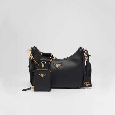 프라다 여성 블랙 호보백 - Prada Womens Black Shoulder Bag - pr271x