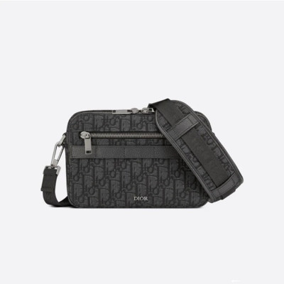 디올 남성 블랙 오블리크 크로스백 - Dior Mens Black Cross Bag - di239x