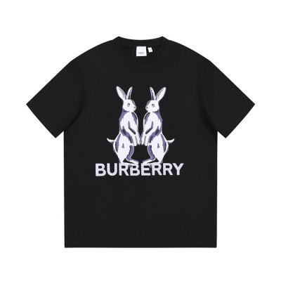 버버리 남성 블랙 크루넥 반팔티 - Burberry Mens Black Tshirts - Bu62x