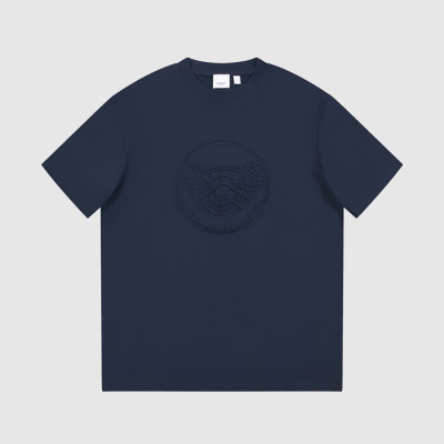 버버리 남성 네이비 크루넥 반팔티 - Burberry Mens Navy Tshirts - Bu64x