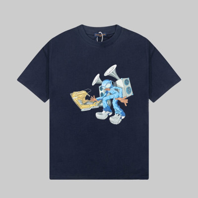 루이비통 남성  네이비 크루넥 반팔티 - Louis vuitton Mens Navy Short sleeved T-shirts - lv328x