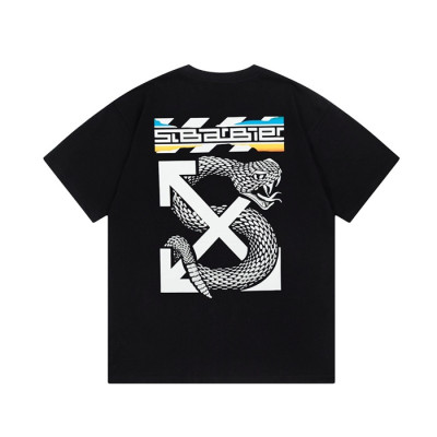 오프화이트 남/녀 모던 블랙 반팔티 - Off white Unisex Black Tshirts - of11x