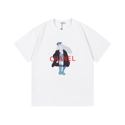 샤넬 남/녀 크루넥 화이트 반팔티 - Chanel Unisex White Tshirts - ch47x