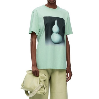 로에베 남/녀 이니셜 민트 반팔티 - Loewe Unisex Mint Short sleeved T-shirts - loe696x