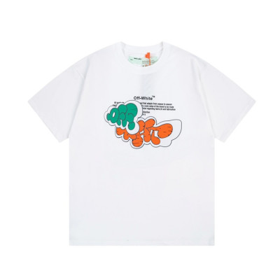 오프화이트 남/녀 모던 화이트 반팔티 - Off white Unisex White Tshirts - of23x