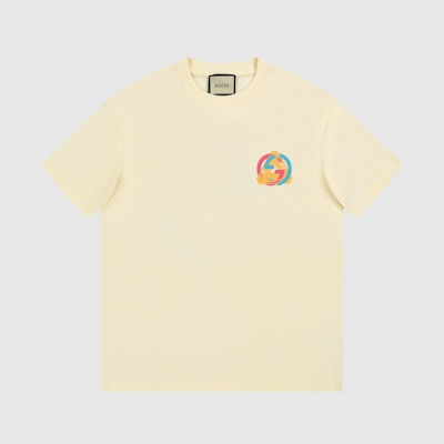 구찌 남/녀 아이보리 크루넥 반팔티 - Gucci Unisex Ivory Short sleeved T-shirts - gu209x