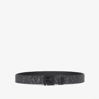 펜디 남성 시그니처 블랙 그레이 벨트 - Fendi Mens Black Belts - fe50x