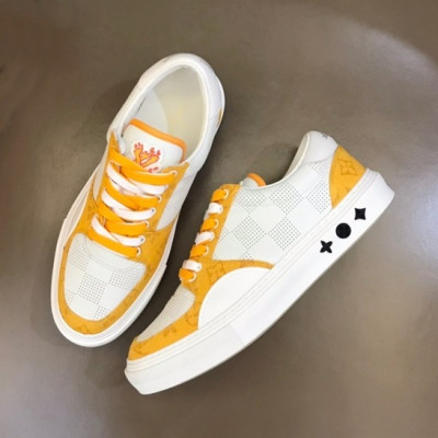 루이비통 남성 옐로우 스니커즈 - Louis vuitton Mens Yellow Sneakers - lv514x