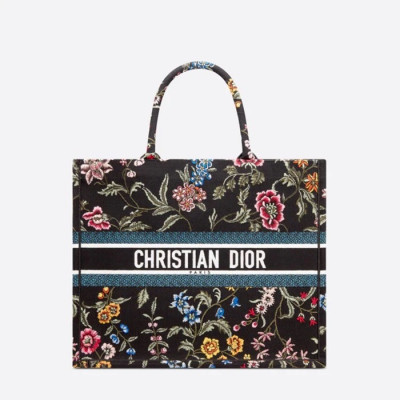 디올 남/녀 블랙 북토트 - Dior Unisex Black Book Tote - di310x